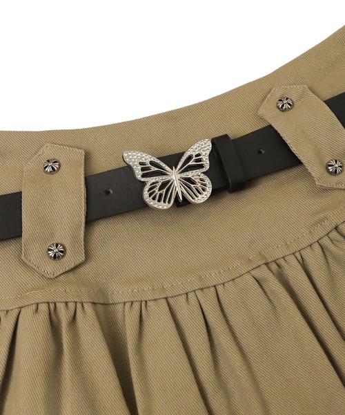 dispark（ディスパーク）の「DISPARK/ベルト付きティアードミニスカパン（スカート・レディース・ベージュ/ブラック・FREE）」の18枚目の写真