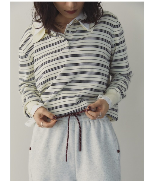 DRWCYS（ドロシーズ）の「ドロストスウェットパンツ（スウェットパンツ・レディース・オフホワイト/ネイビー・FREE）」の22枚目の写真