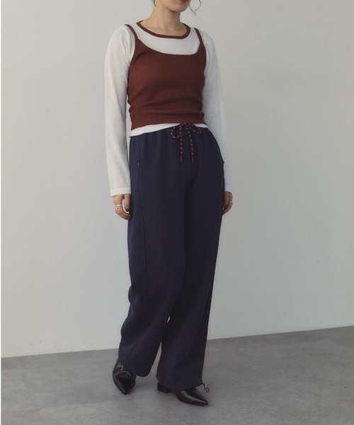 DRWCYS（ドロシーズ）の「ドロストスウェットパンツ（スウェットパンツ・レディース・オフホワイト/ネイビー・FREE）」の7枚目の写真