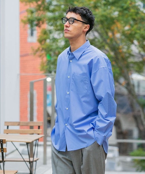 シャツ/ブラウス(長袖/七分) THOMAS MASON Mini Collar Shirt(BLUE) THOMAS MASON Mini Collar Shirt(BLUE)の通販 by こば's shop