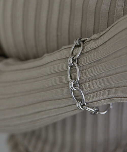ear PAPILLONNER（イアパピヨネ）の「《金属アレルギー対応/ステンレス》ビッグDチェーンブレスレット（ブレスレット・レディース・ゴールド/シルバー・FREE）」の7枚目の写真