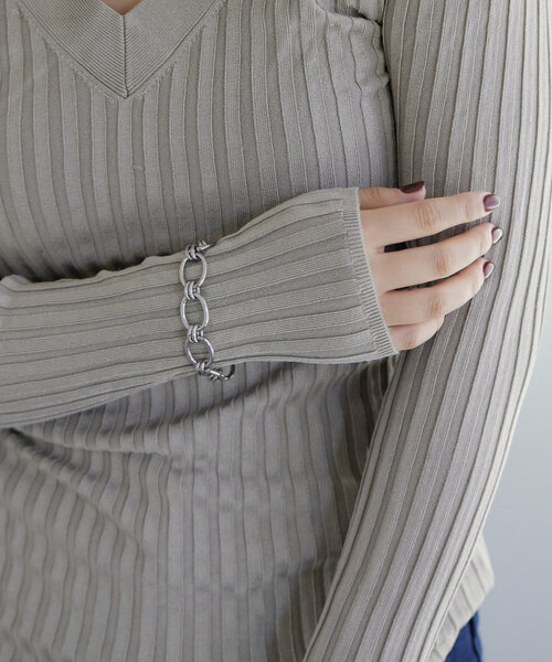 ear PAPILLONNER（イアパピヨネ）の「《金属アレルギー対応/ステンレス》ビッグDチェーンブレスレット（ブレスレット・レディース・ゴールド/シルバー・FREE）」の9枚目の写真