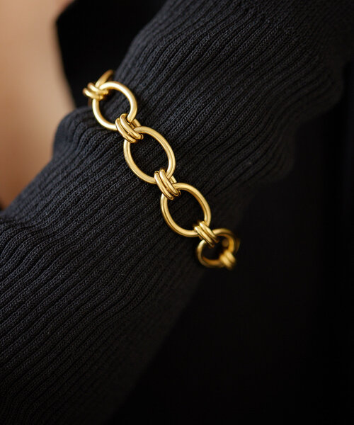 ear PAPILLONNER（イアパピヨネ）の「《金属アレルギー対応/ステンレス》ビッグDチェーンブレスレット（ブレスレット・レディース・ゴールド/シルバー・FREE）」の14枚目の写真