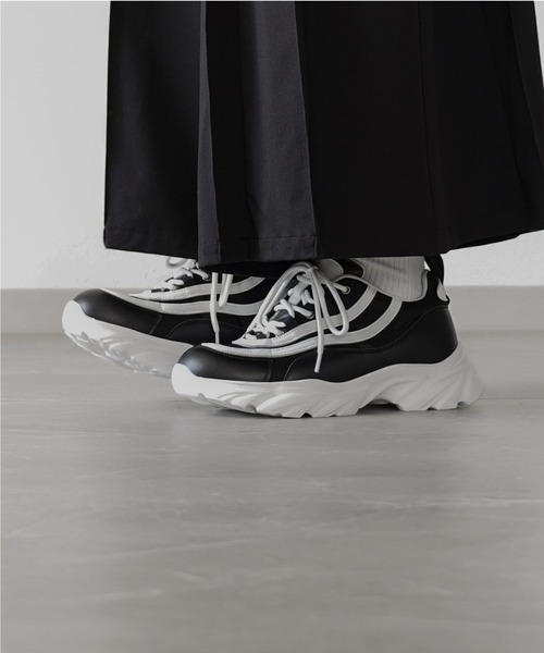 【ELLUV/エルヴ】 +7cmボリュームハイソール ELLUV/エルヴ】+7cmボリュームハイソール PUレザー ビット