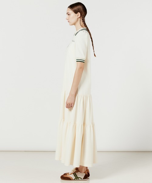 ESSENTIAL エッセンシャル カノコジャージティアードポロワンピース 36 ESSENTIAL / カノコジャージティアードポロワンピース DRESS