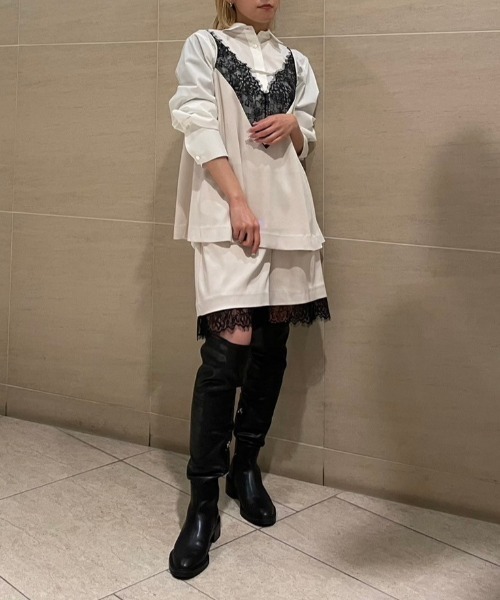 LE CIEL BLEU(ルシェルブルー)の「シアーレイヤードパンツ / Sheer Layered Pants(その他パンツ・レディース・ブラック/ライトベージュ・36/38/34)」の7枚目の写真