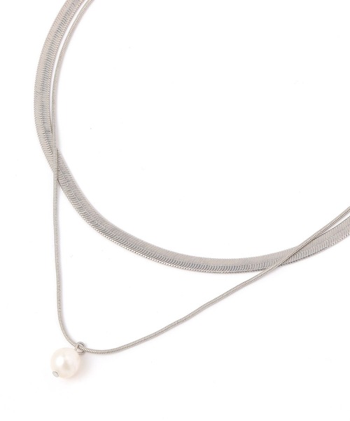 studio CLIP（スタディオクリップ）の「スネーク2連パールネックレス（ネックレス・レディース・その他1/その他2・FREE）」の2枚目の写真