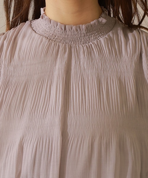 Lace Ladies(レースレディース)の「ソリッドカラー キャンディ袖 フリル ギャザー ブラウス(シャツ/ブラウス・レディース・モカ/アイボリー/グレー/ブラック・FREE/S)」の12枚目の写真
