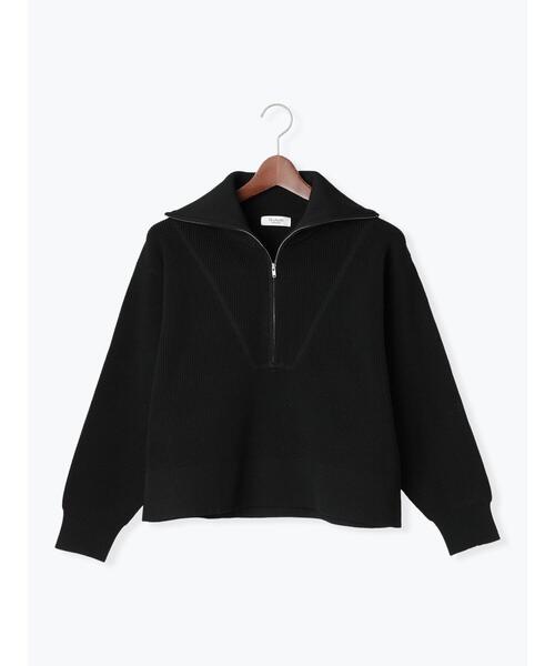 Te chichi TERRASSE(テチチテラス)の「無撚糸ハーフジップニット(ニット/セーター・レディース・サックスブルー/ブラック/オフホワイト・F)」の14枚目の写真