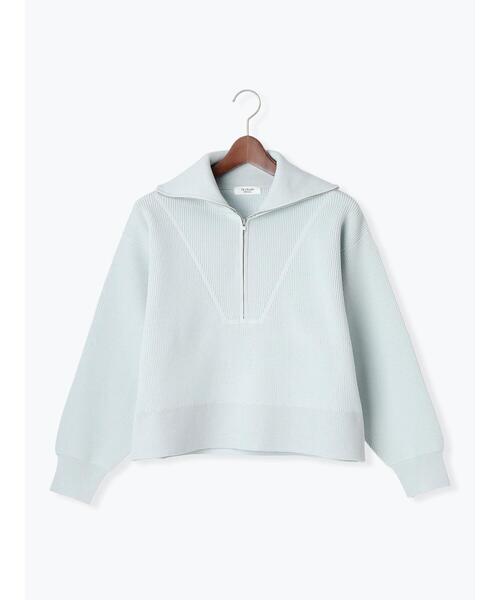 Te chichi TERRASSE(テチチテラス)の「無撚糸ハーフジップニット(ニット/セーター・レディース・サックスブルー/ブラック/オフホワイト・F)」の15枚目の写真