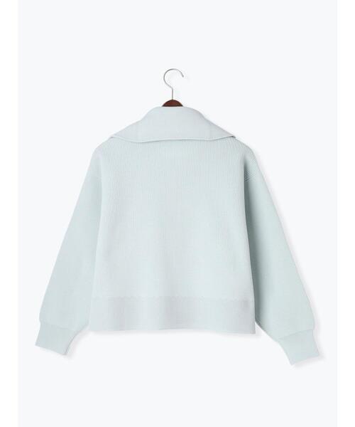 Te chichi TERRASSE(テチチテラス)の「無撚糸ハーフジップニット(ニット/セーター・レディース・サックスブルー/ブラック/オフホワイト・F)」の16枚目の写真