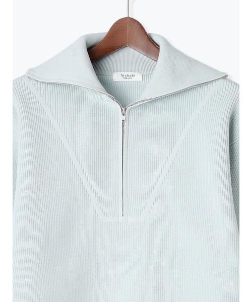 Te chichi TERRASSE(テチチテラス)の「無撚糸ハーフジップニット(ニット/セーター・レディース・サックスブルー/ブラック/オフホワイト・F)」の17枚目の写真