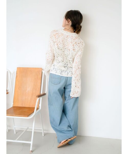 Ungrid（アングリッド）の「ウエストタックカーブデニム（デニムパンツ・レディース・ブラック/ブルー・24inch/26inch/25inch）」の5枚目の写真