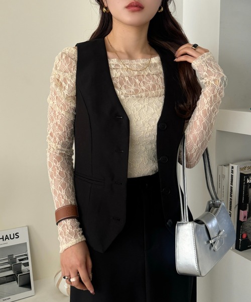 efill（エフィル）の「Vネック クール ベスト（ベスト・レディース・ブラック・FREE）」の2枚目の写真