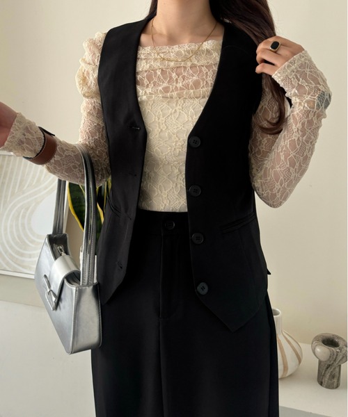 efill（エフィル）の「Vネック クール ベスト（ベスト・レディース・ブラック・FREE）」の6枚目の写真