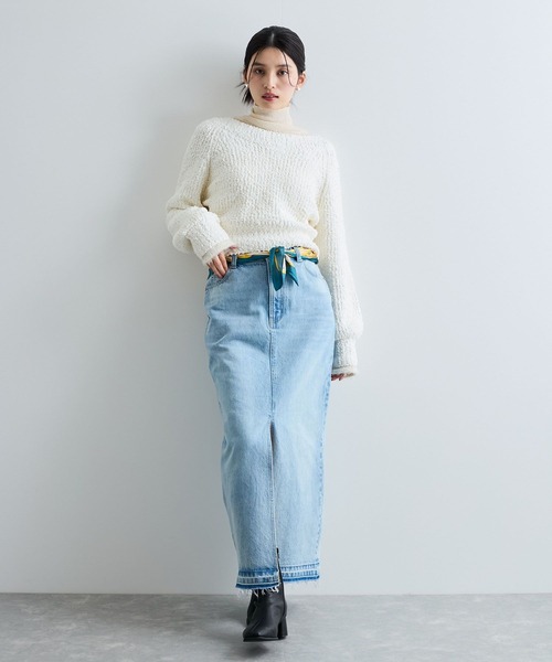 VIS（ビス）の「70×70フラワースカーフ（バンダナ/スカーフ・レディース・グリーン/ライトグリーン/クリーム・FREE）」の4枚目の写真