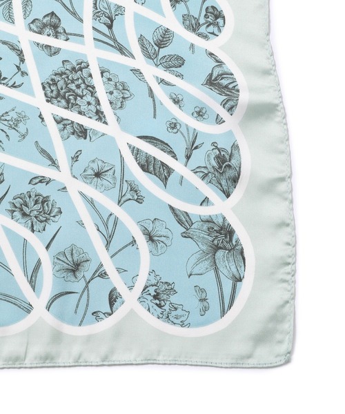 VIS（ビス）の「70×70フラワースカーフ（バンダナ/スカーフ・レディース・グリーン/ライトグリーン/クリーム・FREE）」の12枚目の写真