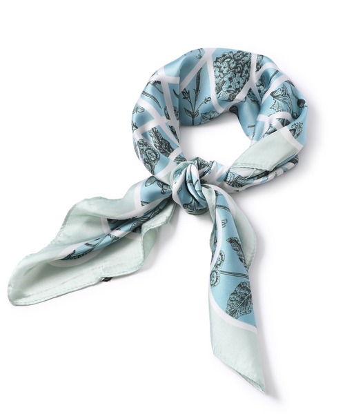 VIS（ビス）の「70×70フラワースカーフ（バンダナ/スカーフ・レディース・グリーン/ライトグリーン/クリーム・FREE）」の13枚目の写真