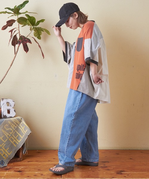 CUBE SUGAR（キューブシュガー）の「異素材切替ドルマンスリーブカーディガン（カーディガン/ボレロ・レディース・ホワイト/マルチ/トップグレー/オレンジ/スミクロ・M）」の11枚目の写真