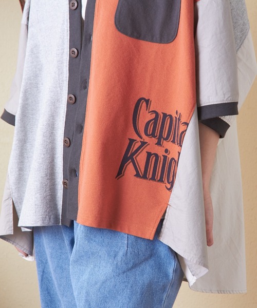 CUBE SUGAR（キューブシュガー）の「異素材切替ドルマンスリーブカーディガン（カーディガン/ボレロ・レディース・ホワイト/マルチ/トップグレー/オレンジ/スミクロ・M）」の9枚目の写真