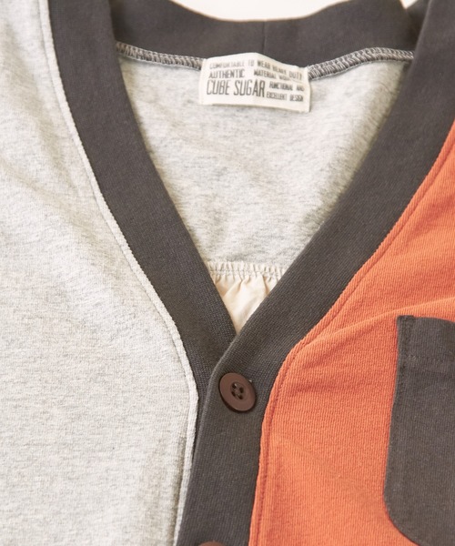 CUBE SUGAR（キューブシュガー）の「異素材切替ドルマンスリーブカーディガン（カーディガン/ボレロ・レディース・ホワイト/マルチ/トップグレー/オレンジ/スミクロ・M）」の22枚目の写真