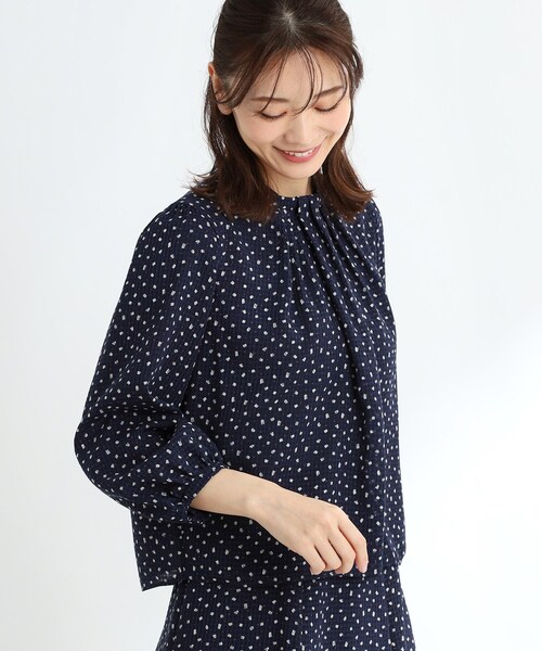Reflect / リフレクト 【夏SALE／マシンウォッシュ可／セットアップ可能】コツキ柄プリントブラウス セール】【夏SALE／マシンウォッシュ可／セットアップ可能