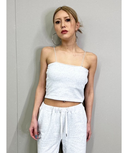 EGOIST（エゴイスト）の「ロゴ刺繍スウェットキャミトップ（キャミソール・レディース・ライトブラウン/ブラック/ライトグレー・FREE）」の3枚目の写真