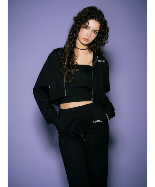 EGOIST（エゴイスト）の「ロゴ刺繍スウェットキャミトップ（キャミソール・レディース・ライトブラウン/ブラック/ライトグレー・FREE）」の4枚目の写真