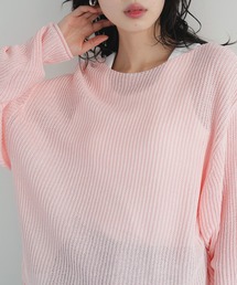 透かし編み」に該当するレディースのニット/セーター（ピンク/桃色系 