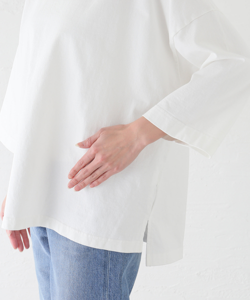 JOURNAL STANDARD LUXE(ジャーナルスタンダード ラックス)の「オーガニックテンジク クルーネックプルオーバー(Tシャツ/カットソー・レディース・アイボリー/ブラック/ホワイト・FREE)」の11枚目の写真