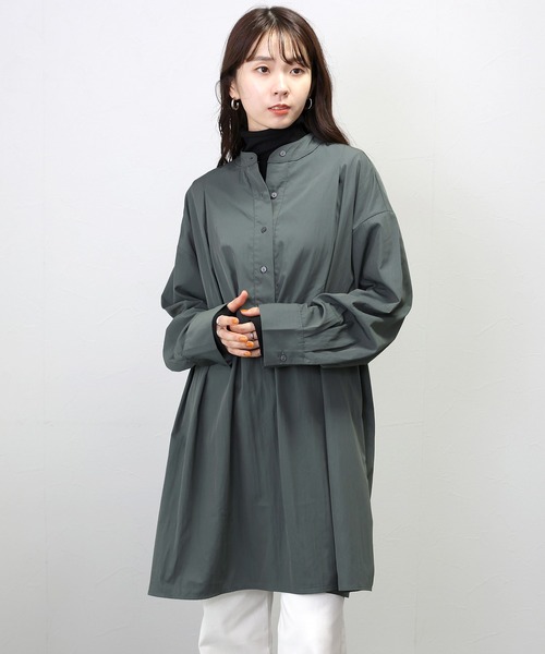 Aletta vita(アレッタビータ)の「シワ加工バンドカラータック使いブラウス(シャツ/ブラウス・レディース・チャコール/ベージュ・M)」の19枚目の写真