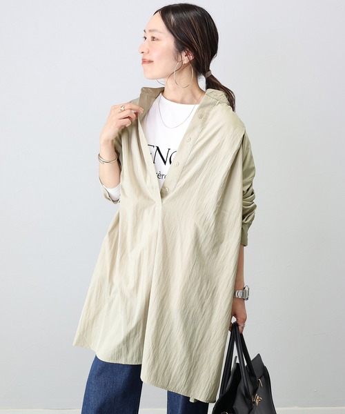 Aletta vita(アレッタビータ)の「シワ加工バンドカラータック使いブラウス(シャツ/ブラウス・レディース・チャコール/ベージュ・M)」の6枚目の写真
