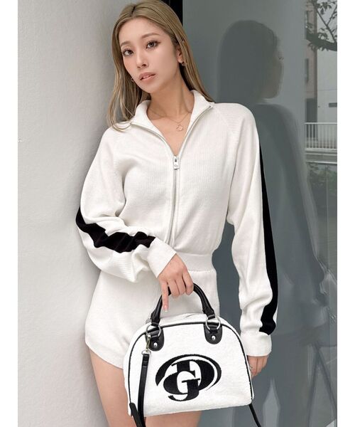 GYDA（ジェイダ）の「GDシシュウバイカラーパイルBAG（ハンドバッグ・レディース・オフホワイト/ブラック・FREE）」の9枚目の写真