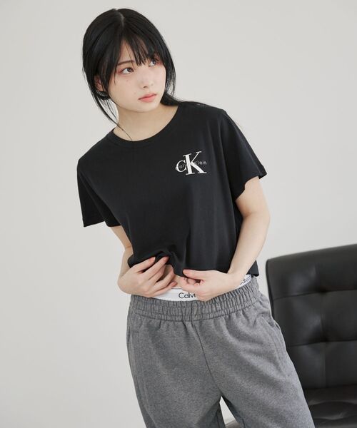 【 】★カズハ着用★モノグラム ロゴ半袖T JENIE着用 半袖 Tシャツ 和柄刺繍 クルーネック トップス クルー 柄