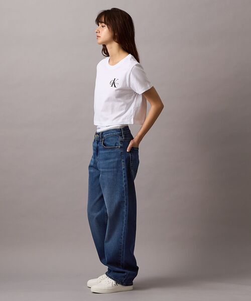 【  JEANS】 カルバンクライン クロップド Tシャツ Calvin Klein Jeans】NEW☆クロップドリブTシャツ (Calvin Klein