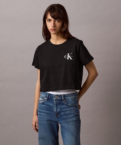 【 】★カズハ着用★モノグラム ロゴ半袖T JENIE着用 半袖 Tシャツ 和柄刺繍 クルーネック トップス クルー 柄