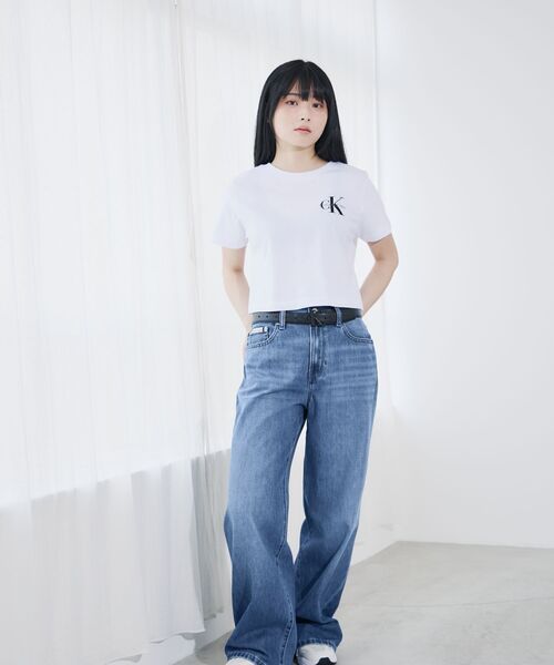 モノロゴ クロップド Tシャツ（Tシャツ/カットソー）｜Calvin