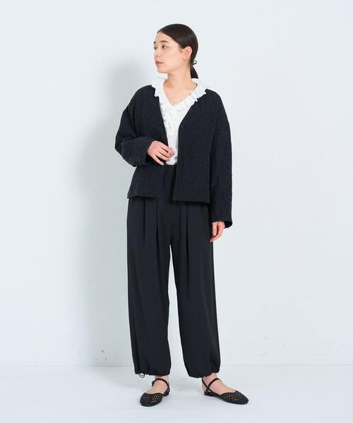 ADIEU TRISTESSE（アデュートリステス）の「フリルカラープルオーバーブラウス（シャツ/ブラウス・レディース・オフホワイト/パープル/チェック・38）」の4枚目の写真