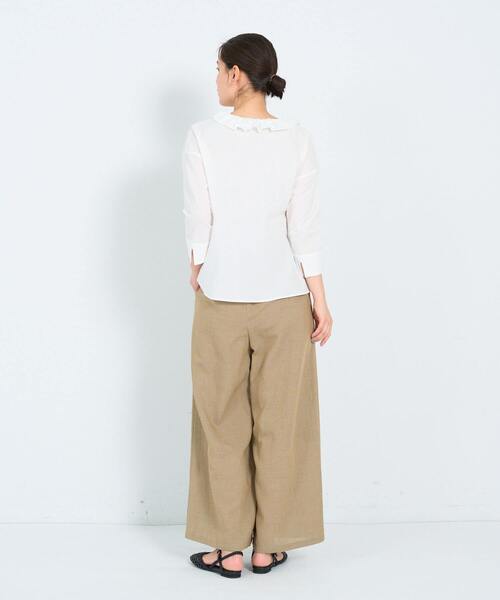 ADIEU TRISTESSE（アデュートリステス）の「フリルカラープルオーバーブラウス（シャツ/ブラウス・レディース・オフホワイト/パープル/チェック・38）」の7枚目の写真