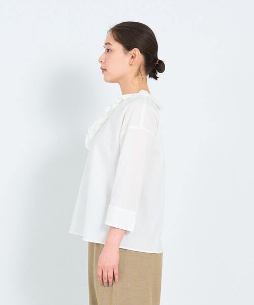 ADIEU TRISTESSE（アデュートリステス）の「フリルカラープルオーバーブラウス（シャツ/ブラウス・レディース・オフホワイト/パープル/チェック・38）」の10枚目の写真