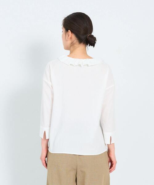 ADIEU TRISTESSE（アデュートリステス）の「フリルカラープルオーバーブラウス（シャツ/ブラウス・レディース・オフホワイト/パープル/チェック・38）」の11枚目の写真