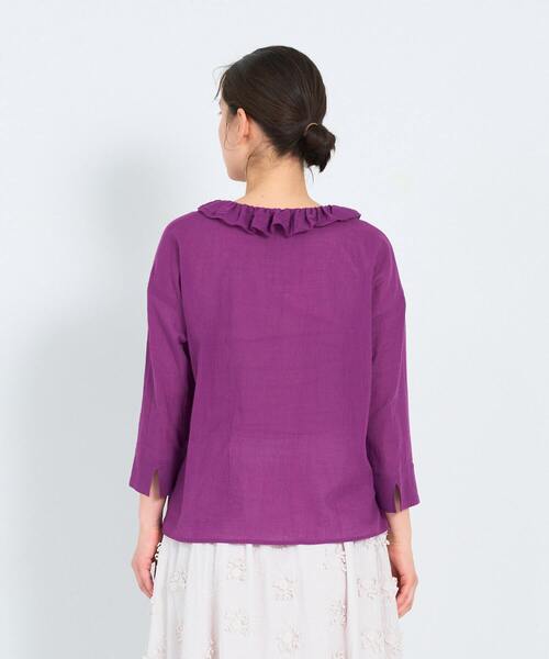 ADIEU TRISTESSE（アデュートリステス）の「フリルカラープルオーバーブラウス（シャツ/ブラウス・レディース・オフホワイト/パープル/チェック・38）」の19枚目の写真