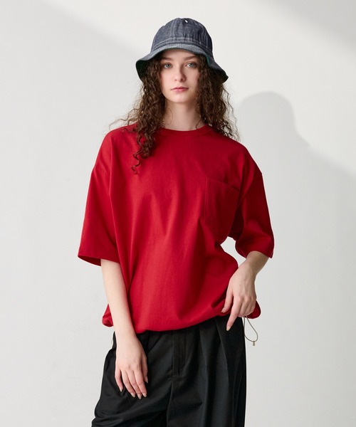 WETTEMPT（ウィテンプト）の「BICOLOR DRAW CORD TEE / バイカラードローコードT（Tシャツ/カットソー・メンズ・ネイビー/オフホワイト/杢グレー/ブラック/ダークネイビー/ピンク/レッド/ブルー/ブラウン・SMALL/MEDIUM/LARGE）」の9枚目の写真