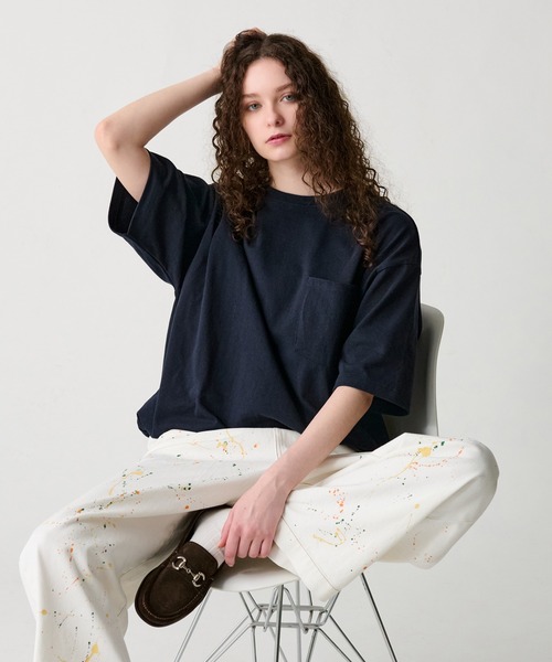 WETTEMPT（ウィテンプト）の「BICOLOR DRAW CORD TEE / バイカラードローコードT（Tシャツ/カットソー・メンズ・ネイビー/オフホワイト/杢グレー/ブラック/ダークネイビー/ピンク/レッド/ブルー/ブラウン・SMALL/MEDIUM/LARGE）」の7枚目の写真