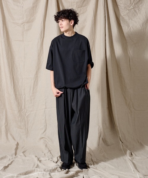 WETTEMPT（ウィテンプト）の「BICOLOR DRAW CORD TEE / バイカラードローコードT（Tシャツ/カットソー・メンズ・ネイビー/オフホワイト/杢グレー/ブラック/ダークネイビー/ピンク/レッド/ブルー/ブラウン・SMALL/MEDIUM/LARGE）」の17枚目の写真