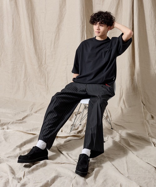 WETTEMPT（ウィテンプト）の「BICOLOR DRAW CORD TEE / バイカラードローコードT（Tシャツ/カットソー・メンズ・ネイビー/オフホワイト/杢グレー/ブラック/ダークネイビー/ピンク/レッド/ブルー/ブラウン・SMALL/MEDIUM/LARGE）」の22枚目の写真