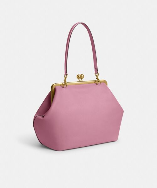 【新品】COACH コーチ ショルダーバッグ キスロック シグネチャー ピンク 即購入のみ】極美品 COACH コーチ がま口 キスロック C1452 ピンク