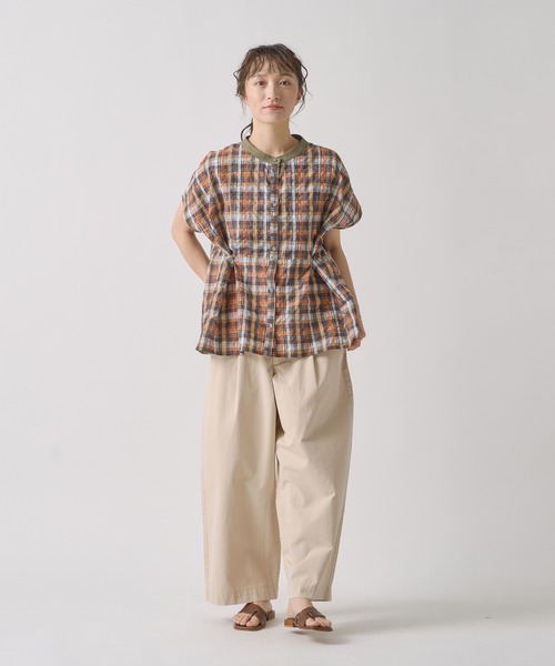 Kelen(ケレン)の「「KELEN / ケレン」 2WAYシルエットブラウス NORMA CHECK(シャツ/ブラウス・レディース・ブラック/グリーン・S/M)」の4枚目の写真
