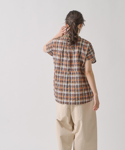 Kelen(ケレン)の「「KELEN / ケレン」 2WAYシルエットブラウス NORMA CHECK(シャツ/ブラウス・レディース・ブラック/グリーン・S/M)」の6枚目の写真
