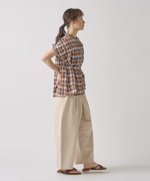 Kelen(ケレン)の「「KELEN / ケレン」 2WAYシルエットブラウス NORMA CHECK(シャツ/ブラウス・レディース・ブラック/グリーン・S/M)」の7枚目の写真